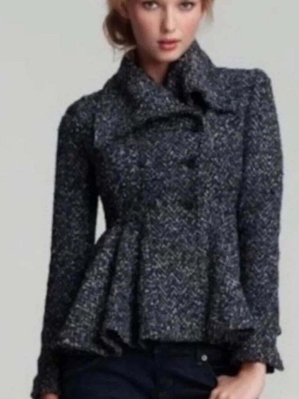 NEW! Free People Patricia Peplum, Double Breasted Pea Coat, Jacket Size 2